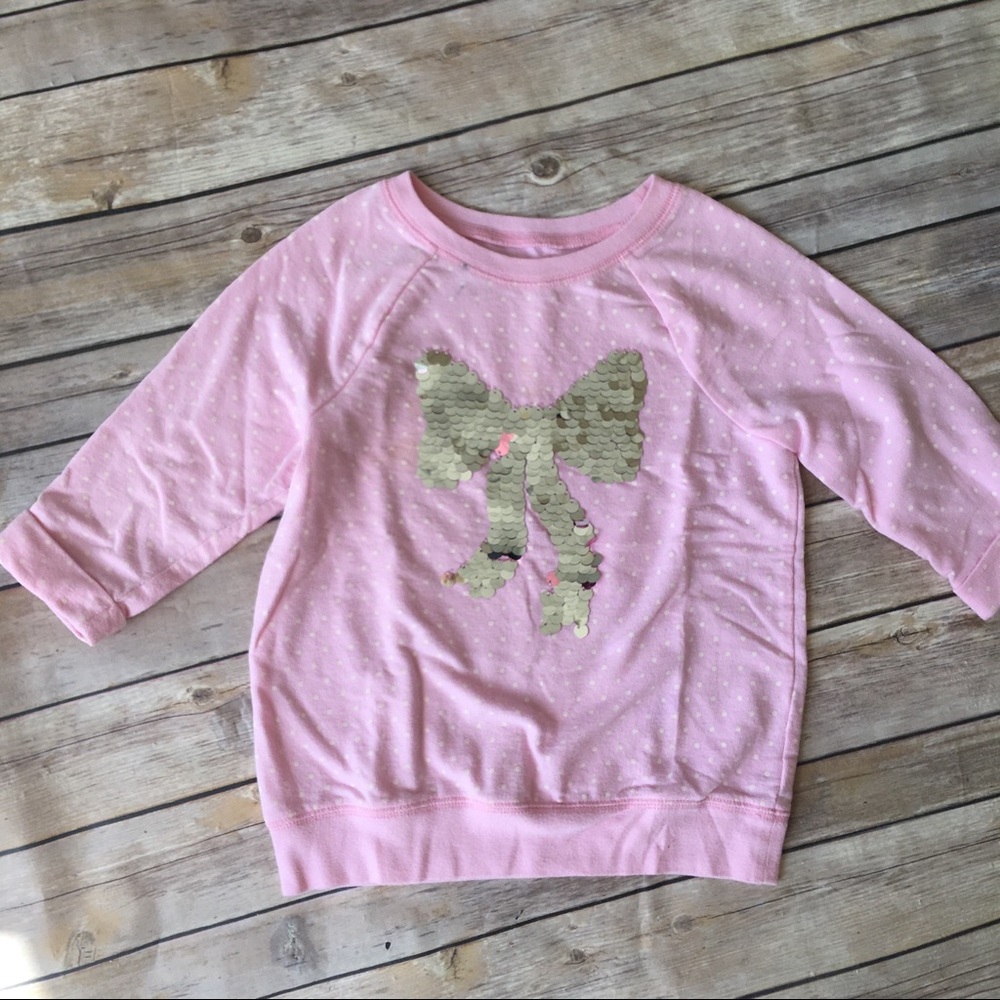 Sequin bow polka dot top